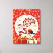 クールなサンタクロースのクリスマス🎅 キャンバスプリント (正面)