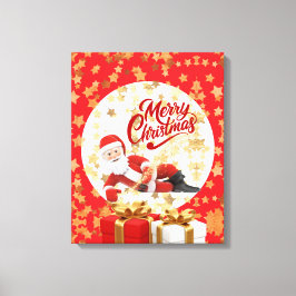 クールなサンタクロースのクリスマス🎅 キャンバスプリント