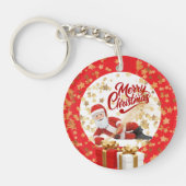 クールなサンタクロースのクリスマス🎅 キーホルダー (正面)