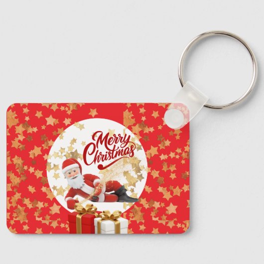 クールなサンタクロースのクリスマス🎅 キーホルダー (正面)