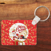 クールなサンタクロースのクリスマス🎅 キーホルダー (正面)