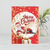 クールなサンタクロースのクリスマス🎅 シーズンカード (スタンド正面)