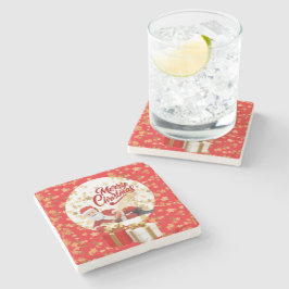 クールなサンタクロースのクリスマス🎅 ストーンコースター