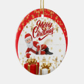 クールなサンタクロースのクリスマス🎅 セラミックオーナメント (右)