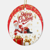 クールなサンタクロースのクリスマス🎅 セラミックオーナメント (左)