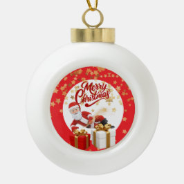 クールなサンタクロースのクリスマス🎅 セラミックボールオーナメント