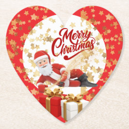 クールなサンタクロースのクリスマス🎅 ペーパーコースター
