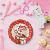 クールなサンタクロースのクリスマス🎅 ペーパープレート (パーティー)