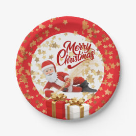 クールなサンタクロースのクリスマス🎅 ペーパープレート