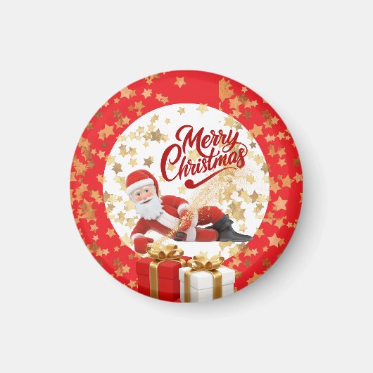 クールなサンタクロースのクリスマス🎅 マグネット (正面)