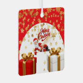 クールなサンタクロースのクリスマス🎅 メタルオーナメント (正面右)