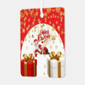クールなサンタクロースのクリスマス🎅 メタルオーナメント (正面左)