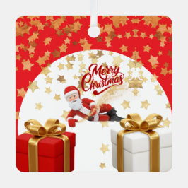 クールなサンタクロースのクリスマス🎅 メタルオーナメント