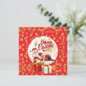 クールなサンタクロースのクリスマス🎅 招待状 (スタンド正面)