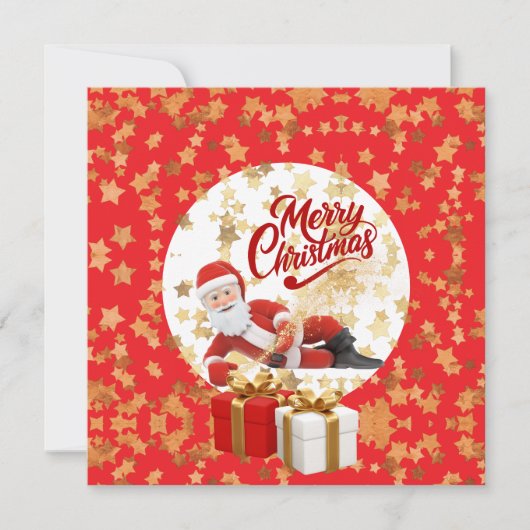 クールなサンタクロースのクリスマス🎅 招待状 (正面)