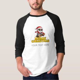 クールなサンタクロースのスケートボード メリークリスマス Tシャツ