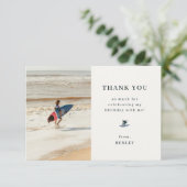 クールなサーフィンテーマの誕生日写真 サンキューカード (スタンド正面)