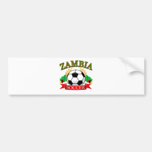 クールなザンビアのサッカーのデザイン バンパーステッカー