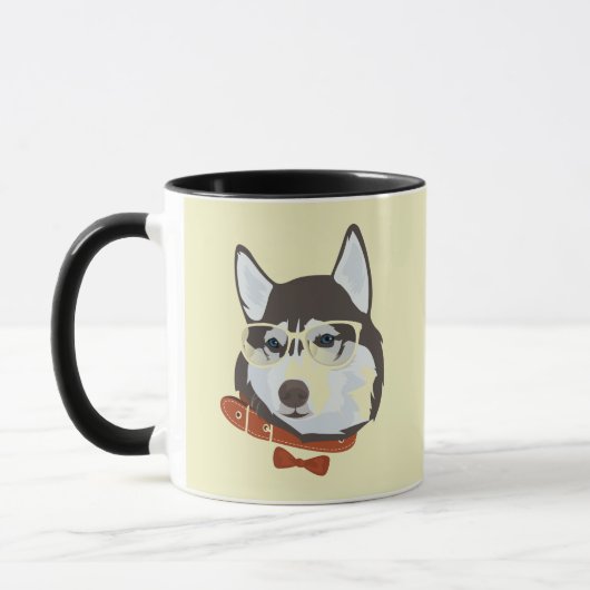 クールなシベリアンハスキー犬のマグ マグカップ (左)