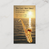 クールなジャズ日没のサクソフォーンのテーマ 名刺 (正面)