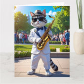 クールなジャズ猫 カード (正面)