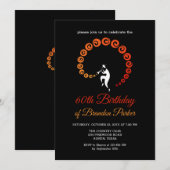 クールなジャズ トランペット奏者の60歳誕生日パーティー 招待状 (正面/裏面)