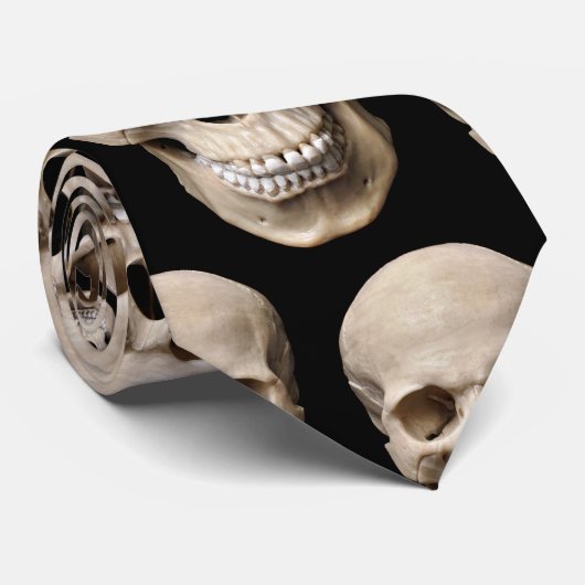 クールなスカルのパーティーのタイをカスタマイズ ネクタイ (ロール)