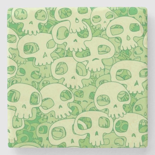 クールなスカル ストーンコースター (正面)