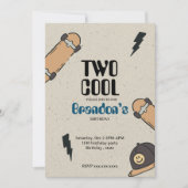 クールなスケートボードの誕生日パーティー 招待状 (正面)