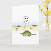 クールなステゴサウルスのバースデー・カード カード (黄色い花)