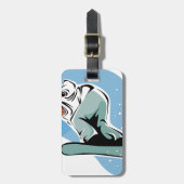 クールなスノーボードの人 ラゲッジタグ (正面縦)