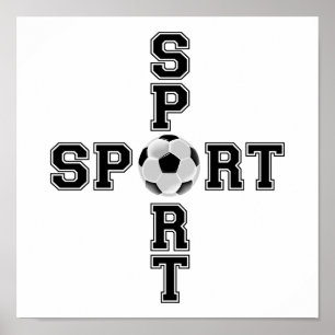 クールなスポーツのサッカーの十字 ポスター