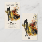 クールなスポーツのホッケー選手のモダンな専門のコーチ 名刺 (正面/裏面)