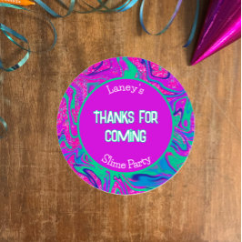 クールなスライムの誕生日パーティーお礼ステッカー ラウンドシール