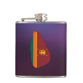 クールなスリランカの旗の地図 フラスク (正面)