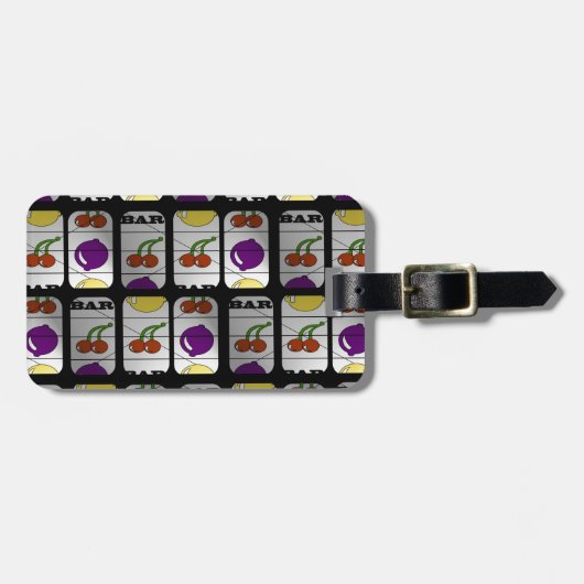 クールなスロットマシンパターン ラゲッジタグ (正面横)