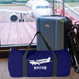 クールなセスナ航空機,シンプル,青色,航空 ダッフルバッグ