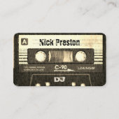 クールなセピア色のレトロのオーディオ・カセットテープ| DJのプロフェッショナル 名刺 (正面)