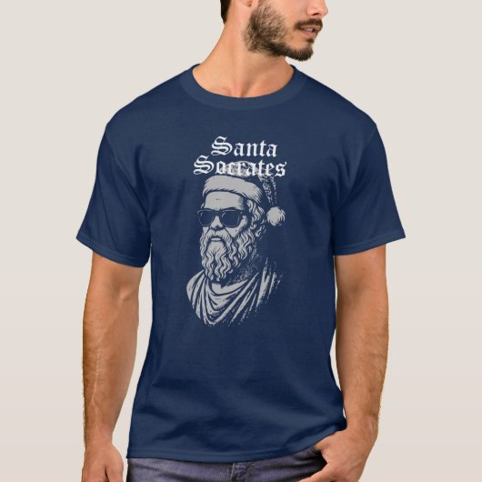 クールなソクラテスのサンタクロース Tシャツ (正面)