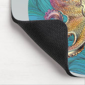 クールなタコのプリント マウスパッド (コーナー)