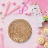 クールなタンのスネークスキンパターン写真のプリント ペーパープレート (パーティー)