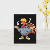 クールなターキー 67 面白いヒップホップパーカー 67 感謝祭 カード (黄色い花)