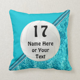 クールなターコイズのパーソナライズなバレーボールの枕 クッション