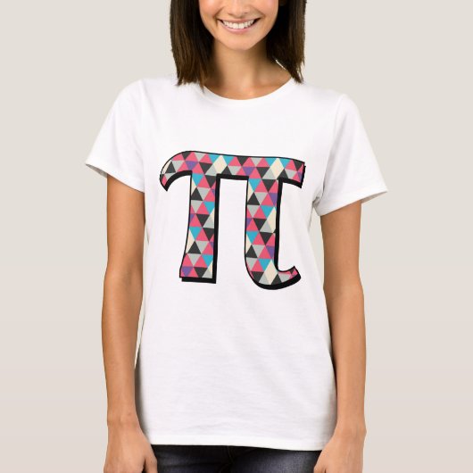 クールなダイヤモンドパターンとの数学Pi Tシャツ (正面)