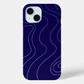 クールなダークブルーとライトブルーの波 iPhone/iPadケース Case-Mate iPhoneケース (裏面)