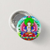 クールなチベットのthangka Shadakshari Avalokiteshvara 缶バッジ (正面&裏面)