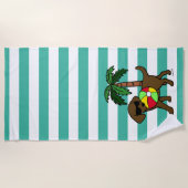 クールなチョコレートラブラドールのサングラス ビーチタオル (正面)