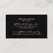 クールなティール（緑がかった色）の魅力的な名刺 名刺 (裏面)