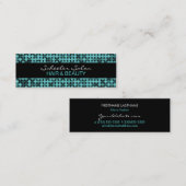 クールなティール(緑がかった色)の魅力-カスタムで細い名刺 スキニー名刺 (正面/裏面)