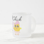 クールなテニスのひよこ フロストグラスマグカップ (正面右)